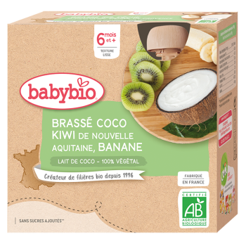Brassé Coconut milk Kiwi Banana 6 From months | Pouch Babies