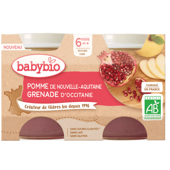 Babybio Gourde Fruits - 6 mois et + - Pomme, Lavande - BIO 120 g -  Paraphamadirect